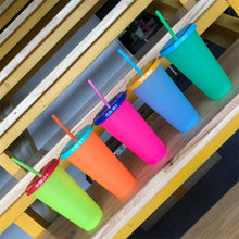 Load image into Gallery viewer, 20pcs/lot Reusable Plastic Water Bottle Temperature Color Changing Cold Cup Magic Tumbler Personalized Father's Gift Bulk
